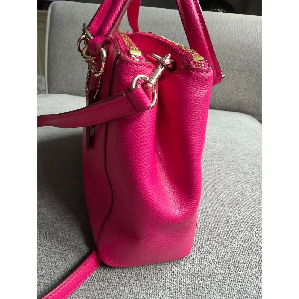 Coach Mini Christie Carryall Leather Shoulder HandBag Hot Pink
